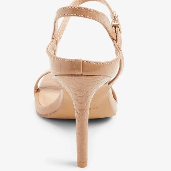 Textured Low Back Heeled Sandals size 9 & 10 express heel shoes prom sandal NWT - Picture 5 of 5